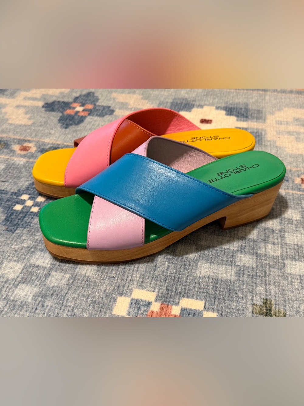 Charlotte Stone Amos Clog Sandal – Size 8 – Nassau (Rainbow Multicolor) - Picture 2 of 5
